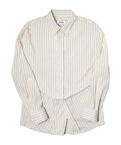 Hed Mayner Pinstriped Long-sleeved Shirt In Neutral