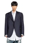 Hed Mayner Pinstriped Wool Blazer In Blue