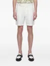 Hed Mayner Pinstriped Wool Shorts In Neutral