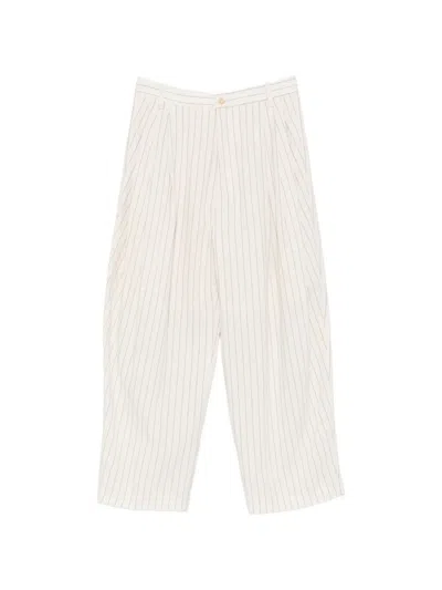 Hed Mayner Pinstripe-pattern Pleated Trousers In Neutral