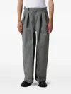 Hed Mayner Pleated Cuffed Trousers In Gray
