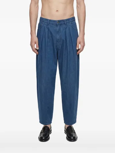 Hed Mayner Pleated Jeans In Blue