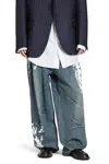Hed Mayner Pleated Jeans In Washed Denim In Blue