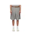 Hed Mayner Gray Pleated Shorts In Grey