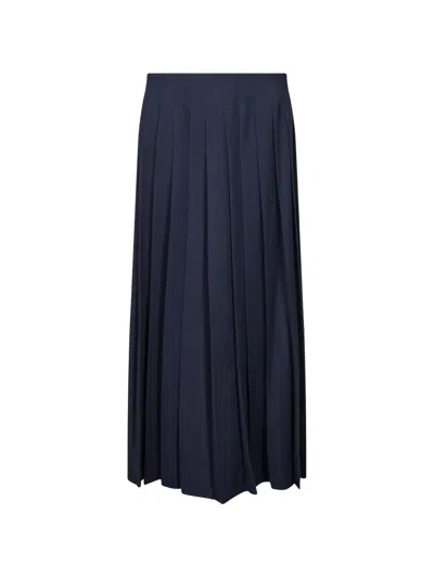Hed Mayner Pleated Skirt In Blue