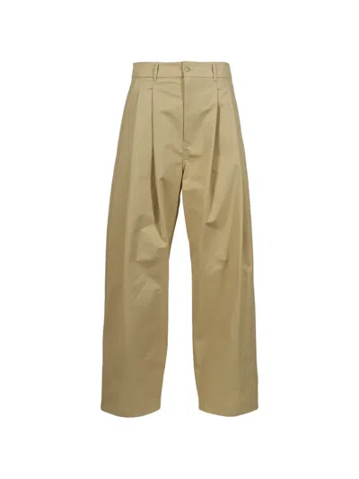 Hed Mayner Pleated Trousers In Brown