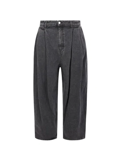 Hed Mayner Pleated Wide-leg Jeans In Gray