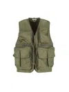 Hed Mayner Sleeveless Utility Jacket With Front Zip In Green