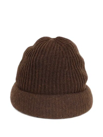 Hed Mayner Ribbed-knit Beanie Hat In Brown