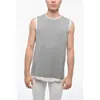 Hed Mayner Sleeveless Lightweight Cotton Crew-neck Sweater In Gray