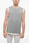 Hed Mayner Sleeveless Lightweight Cotton Crew-neck Sweater In Gray