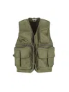 Hed Mayner Sleeveless Utility Jacket With Front Zip In Green