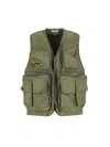Hed Mayner Sleeveless Utility Jacket With Front Zip In Green