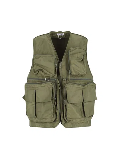 HED MAYNER SLEEVELESS UTILITY JACKET WITH FRONT ZIP