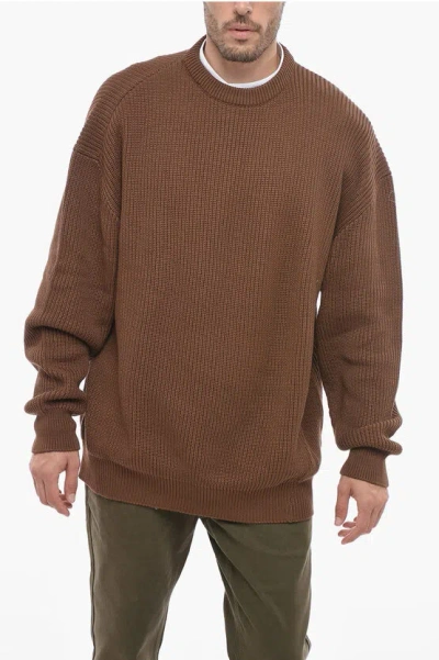 HED MAYNER SOLID COLOR LIGHTWEIGHT COTTON CREW-NECK SWEATER