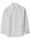 Hed Mayner Striped Cotton Shirt In Grey