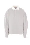 Hed Mayner Logo-embroidered Polo-collar Sweatshirt In White