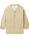 Hed Mayner V-neck Cotton Cardigan In Neutrals