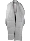 Hed Mayner Wool Long Padded Coat In Grey