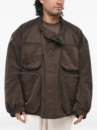 Hed Mayner X Reebok Multi-pocketed Jacket In Brown