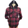 Hedge Men's Sherpa Plaid Jacket In Red In Red
