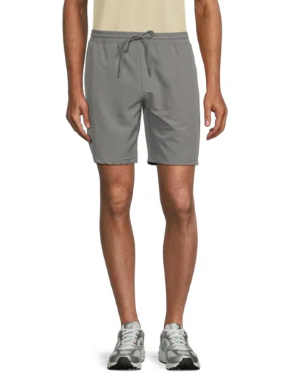 Hedge Men's Solid Drawstring Shorts In Light Grey