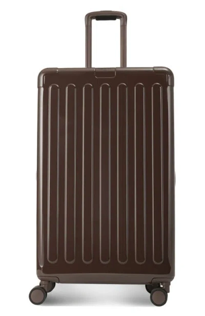 Hedgren Nostos Glossy Large Spinner Suitcase In Espresso
