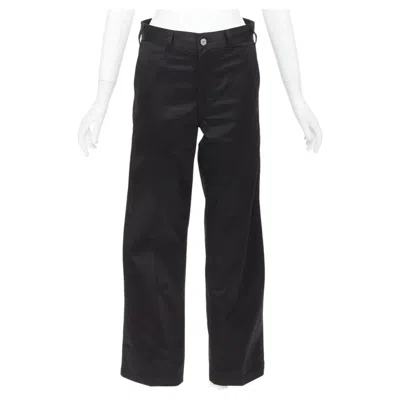 Pre-owned Hedi Slimane Celine Black Cotton Twill Patch Pocket Mid Waist Straight Leg Cropped Pants 27"