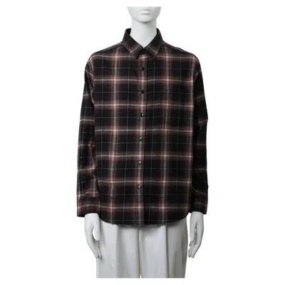 Pre-owned Hedi Slimane Celine By  2020 Men's Oversized Cotton Plaid Shirt Size 39 In Black