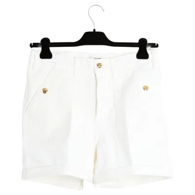 Pre-owned Hedi Slimane Celine Short Fr38 Fr40 Slimane Triomphe White Denim Shorts Us28 29 Céline