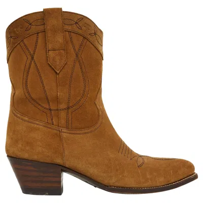 Pre-owned Hedi Slimane Celine Slimane 2021 Boots Fr41 Gold Suede Low Tiag Boots Uk7 Us9.5 Céline In Brown
