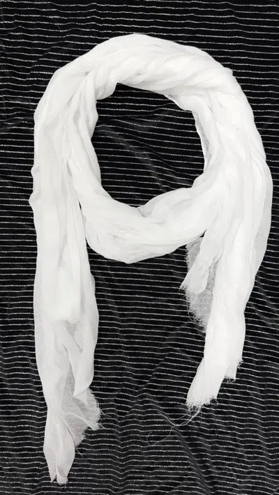 Pre-owned Hedi Slimane Slimane Thin Long Scarf In White