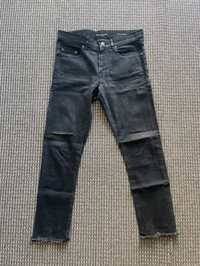 Pre-owned Hedi Slimane X Saint Laurent Paris 15ss Raw Edge D02 Jeans In Black