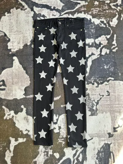Pre-owned Hedi Slimane X Saint Laurent Paris 2015 Saint Laurent Paris Star Overprint Slim Denim