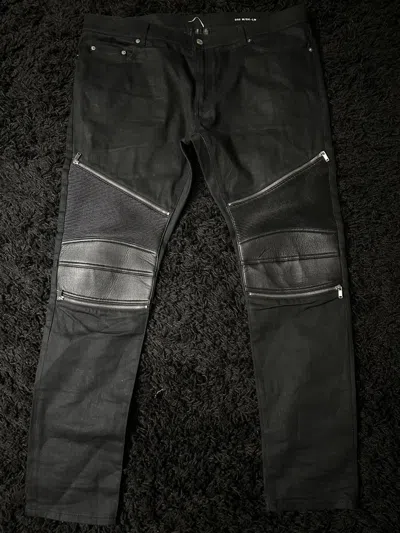 Pre-owned Hedi Slimane X Saint Laurent Paris Black Low Waisted Skinny Biker Jeans Sz38