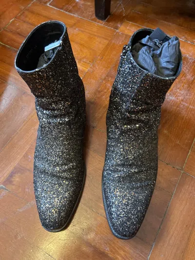 Pre-owned Hedi Slimane X Saint Laurent Paris Boots In Black