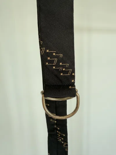 Pre-owned Hedi Slimane X Saint Laurent Paris Fw16 Saint Laurent Silk Music Note Belt In Black