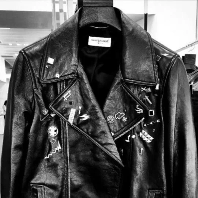Pre-owned Hedi Slimane X Saint Laurent Paris Goatskin Leather Motorcycle Jacket Fw15 In Black