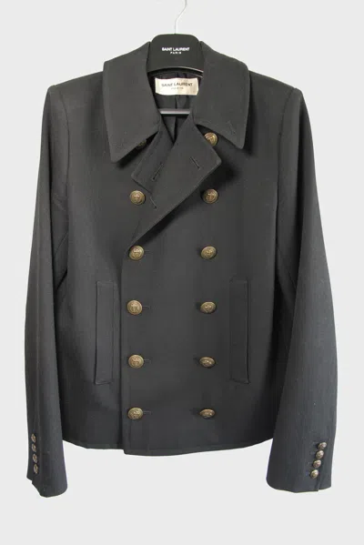 Pre-owned Hedi Slimane X Saint Laurent Paris Peacoat Jacket Cropped Wool Coat Fw13 Paris 46
