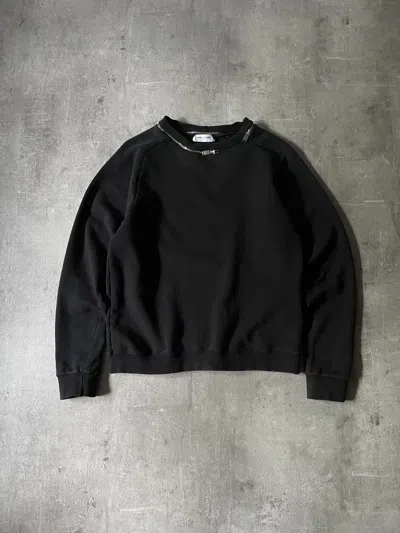 Pre-owned Hedi Slimane X Saint Laurent Paris Saint Laurent Collar Zip Black Sweatshirt By Hedi Slimane
