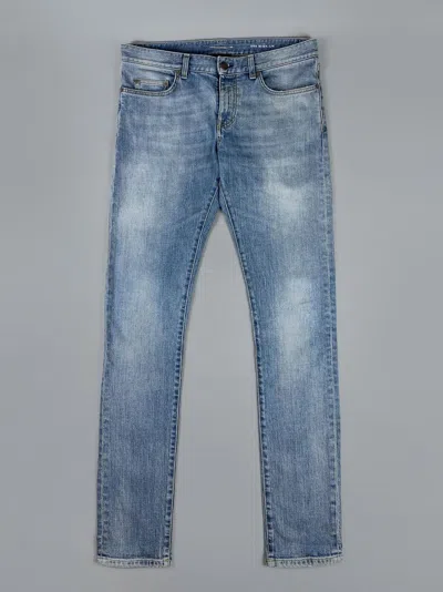 Pre-owned Hedi Slimane X Saint Laurent Paris Saint Laurent Hedi Slimane Ss14 D02 Blue Denim Pants Size 32