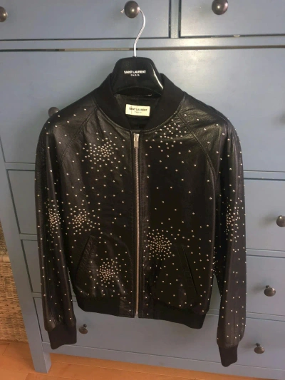 Pre-owned Hedi Slimane X Saint Laurent Paris Saint Laurent X Hedi Slimane Leather Studs Jacket In Black