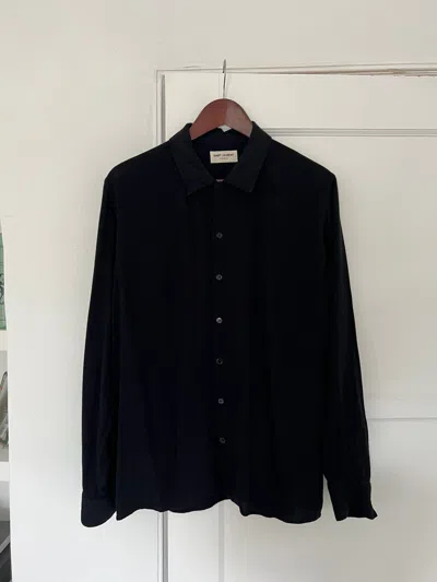 Pre-owned Hedi Slimane X Saint Laurent Paris Silky Black Button Up Shirt (2014)