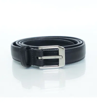 Pre-owned Hedi Slimane X Saint Laurent Paris Silver Buckle Belt In Black