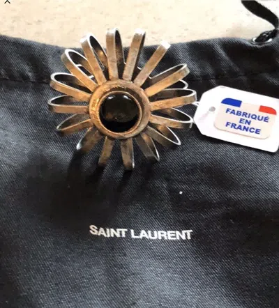 Pre-owned Hedi Slimane X Saint Laurent Paris Silver Psych Rock Ring ()