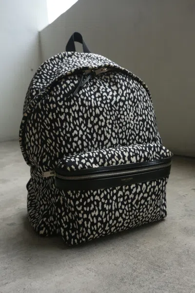 Pre-owned Hedi Slimane X Saint Laurent Paris Slp - Hedi Slimane - S/s 14 - Baby Cats City Backpack In White