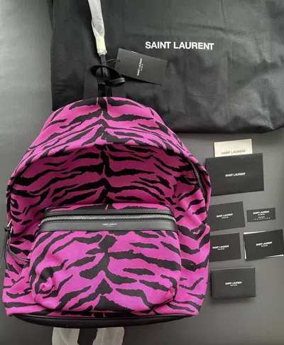 Pre-owned Hedi Slimane X Saint Laurent Paris Sold Out Super Runway Iconic Tiger Print Backpack