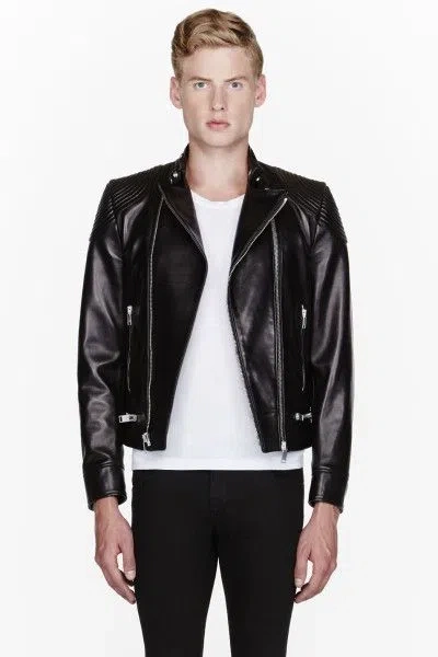Pre-owned Hedi Slimane X Saint Laurent Paris Ss13 Leather Jacket 44