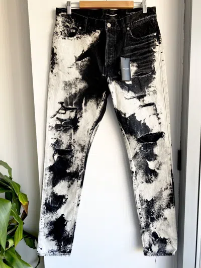Pre-owned Hedi Slimane X Saint Laurent Paris Ss16 New Surf Sound Bleach Punk Denim Jeans In Black