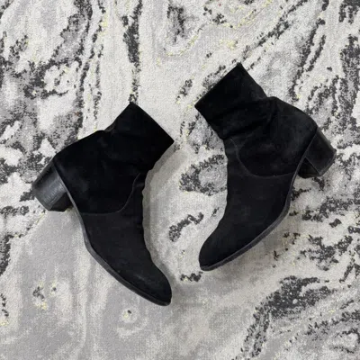 Pre-owned Hedi Slimane X Saint Laurent Paris Suede Aw15 60mm Boots In Black